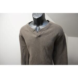Tommy Bahama Reversible Henley Pull‎ Over Sweater Brown and Gray Mens Sz XL